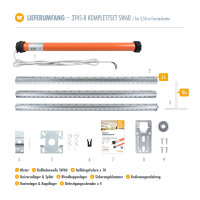 Rolladenmotor 3T45-B Komplettset SW60 + Steuerung + Rolladenwelle + Zubehör bis 3,50m ohne Steuerung