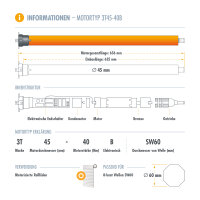 Rolladenmotor 3T45-B Komplettset SW60 + Steuerung + Rolladenwelle + Zubehör bis 3,50m ohne Steuerung