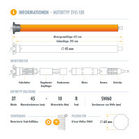 Funk Rolladenmotor Komplettset SW60 + Steuerung + Rolladenwelle + Zubehör bis 1,10m HSF1