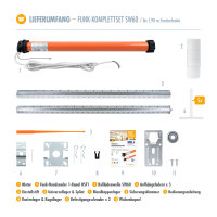 Funk Rolladenmotor Komplettset SW60 + Steuerung + Rolladenwelle + Zubehör bis 1,90m HSF1