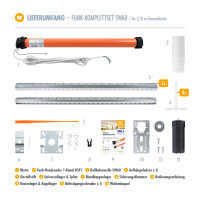 Funk Rolladenmotor Komplettset SW60 + Steuerung + Rolladenwelle + Zubehör bis 2,70m HSF1