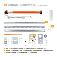 Funk Rolladenmotor Komplettset SW60 + Steuerung + Rolladenwelle + Zubehör bis 3,50m HSF1