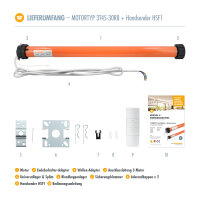 3T Funk-Markisenmotor mit elektronischen Endschaltern 30Nm inkl. Handsender HSF1 + Adaptersatz Typ: 3T45-30RB / 78mm rund