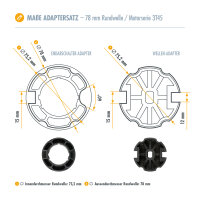 3T Funk-Markisenmotor mit elektronischen Endschaltern 30Nm inkl. Handsender HSF1 + Adaptersatz Typ: 3T45-30RB / 78mm rund