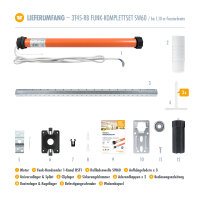 Funk Rolladenmotor 3T45-RB Komplettset SW60 + Steuerung + Rolladenwelle + Zubehör bis 1,10m HSF1