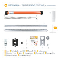 Funk Rolladenmotor 3T45-RB Komplettset SW60 + Steuerung + Rolladenwelle + Zubehör bis 1,90m HSF1