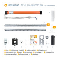 Funk Rolladenmotor 3T45-RB Komplettset SW60 + Steuerung + Rolladenwelle + Zubehör bis 2,70m HSF1