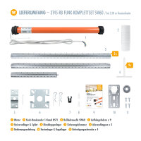 Funk Rolladenmotor 3T45-RB Komplettset SW60 + Steuerung + Rolladenwelle + Zubehör bis 3,10m HSF1