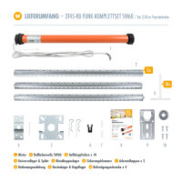 Funk Rolladenmotor 3T45-RB Komplettset SW60 + Steuerung + Rolladenwelle + Zubehör bis 3,50m ohne Sender