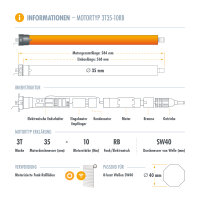 Funk Rolladenmotor 3T35-RB Komplettset SW40 + Steuerung + Rolladenwelle + Zubehör bis 1,10m HSF1