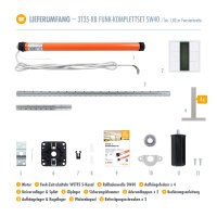 Funk Rolladenmotor 3T35-RB Komplettset SW40 + Steuerung + Rolladenwelle + Zubehör bis 1,40m WSTF5