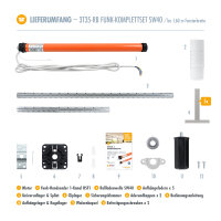 Funk Rolladenmotor 3T35-RB Komplettset SW40 + Steuerung + Rolladenwelle + Zubehör bis 1,60m HSF1