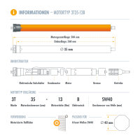 Rollladenmotor 3T35-B Komplettset SW40 + Steuerung + Rollladenwelle + Zubehör bis 1,90m ohne Steuerung