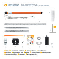 Funk Rollladenmotor Komplettset SW40 + Steuerung + Rollladenwelle + Zubehör bis 2,10m HSF1